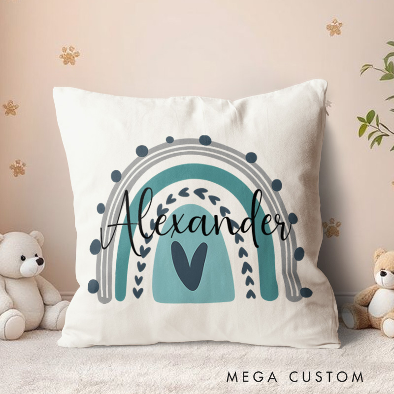 Personalized Leafy Rainbow Throw Pillows Highlighting Cheerful Colors And Unique Patterns Throw Pillows