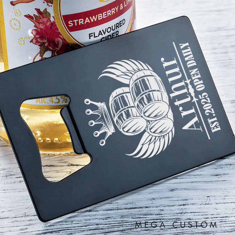 Personalized Bottle Opener Custom Barrel-Themed Bottle Opener for Housewarming Gifts New Home Celebrations and Unique Keepsakes