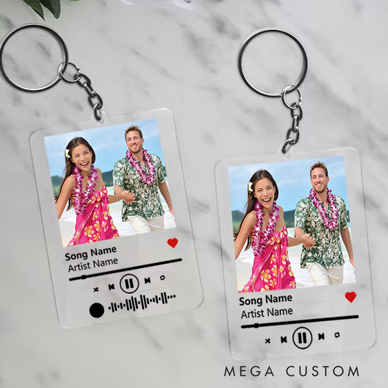 Personalized Keychain for Music Lovers and Personalized Acrylic Keychain Custom the Song and Photo and Album Cover