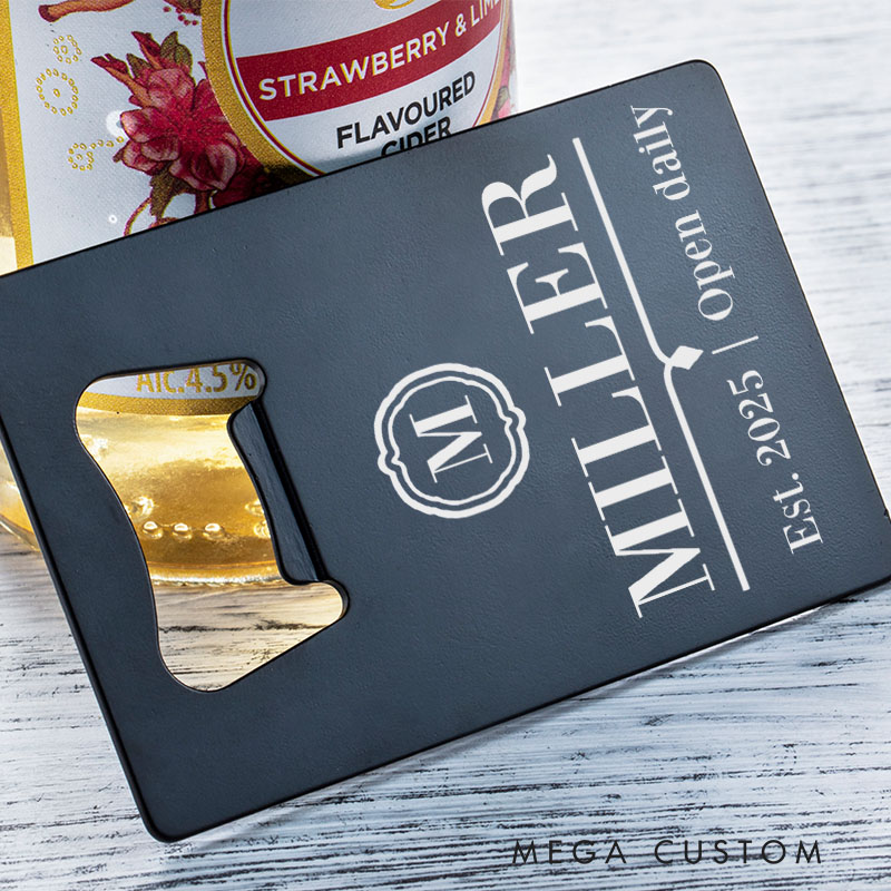 Personalized Credit Card Bottle Opener Custom Housewarming Bottle Opener with Family Name and Date Perfect for New Home Gifts and Daily Use