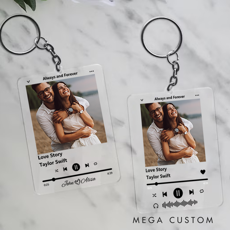 Personalized Keychain for Music Lovers and Personalized Acrylic Keychain Custom the Song and Photo and Album Cover