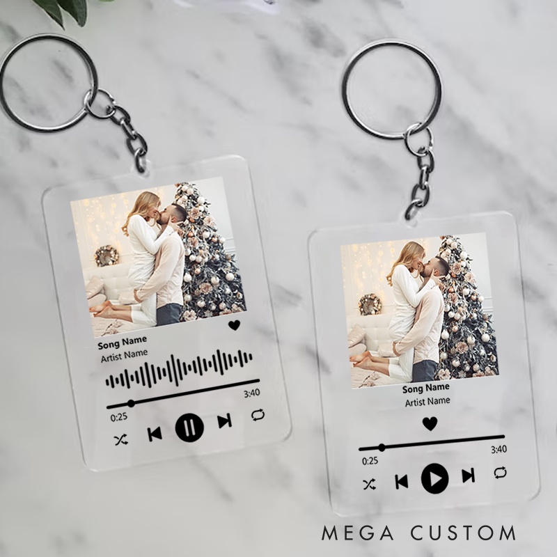Personalized Keychain for Music Lovers and Personalized Acrylic Keychain Custom the Song and Photo and Album Cover