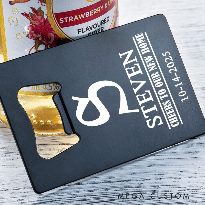 Personalized Metal Bottle Opener Custom Housewarming Bottle Opener Cheers to Our New Home Gifts New Home Gifts