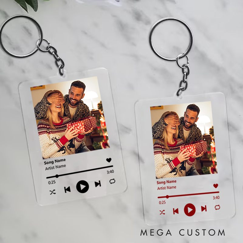 Personalized Keychain for Music Lovers and Personalized Acrylic Keychain Custom the Song and Photo and Album Cover
