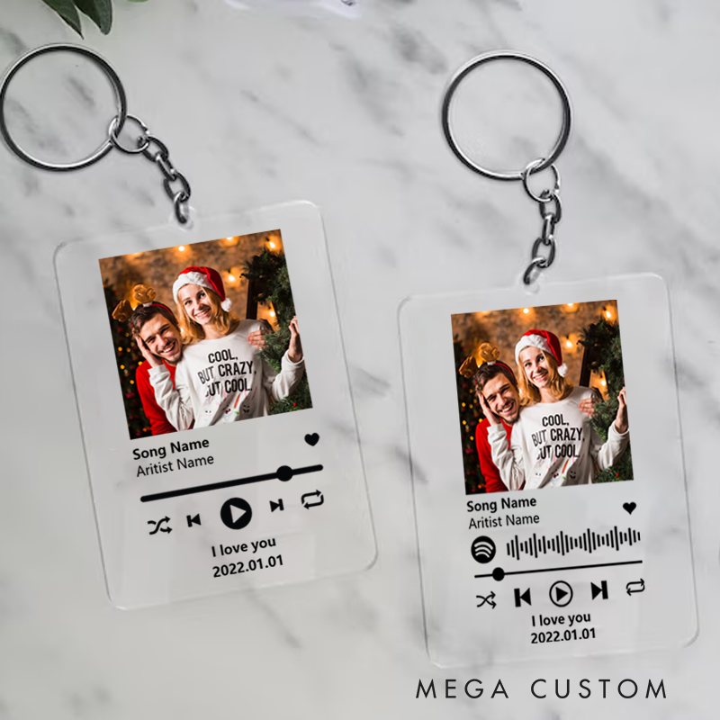 Personalized Keychain for Music Lovers and Personalized Acrylic Keychain Custom the Song and Photo and Album Cover