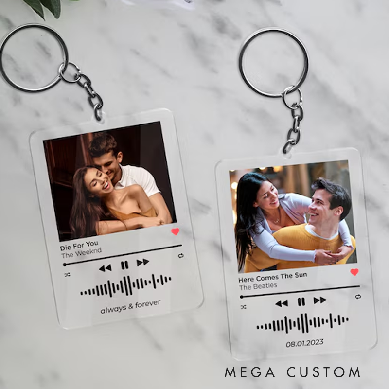 Personalized Keychain for Music Lovers and Personalized Acrylic Keychain Custom the Song and Photo and Album Cover