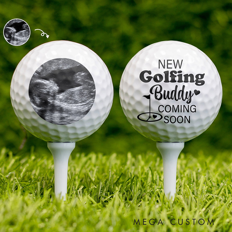 Personalized Pregnancy Announcement Golf Ball with Custom Ultrasound Photo 