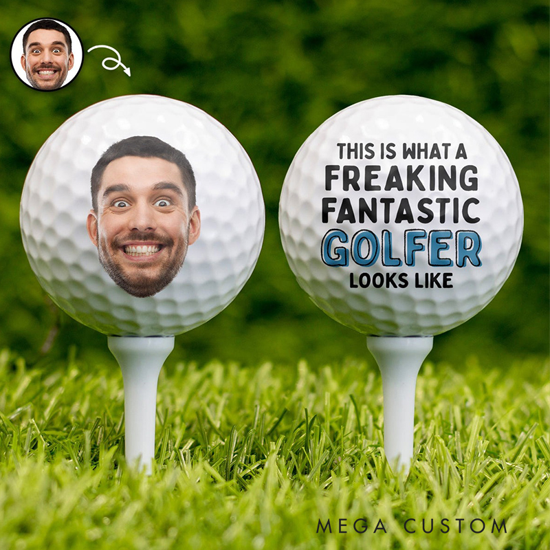Personalized Golf Ball for Golf Lovers with Funny Face and Message