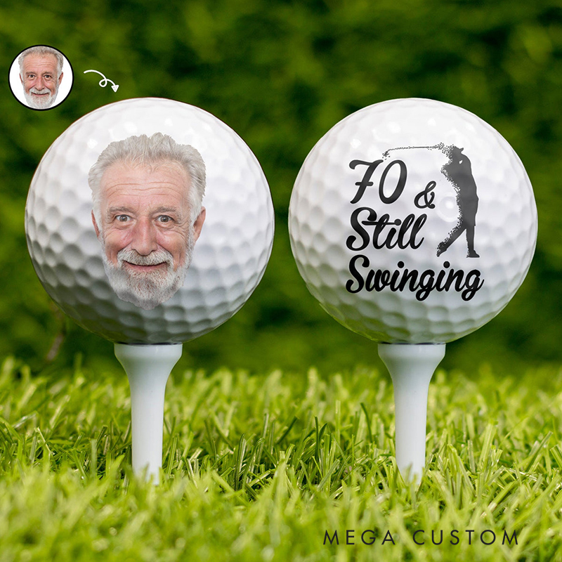 Personalized Photo Golf Ball with Age-Themed Golf Design  