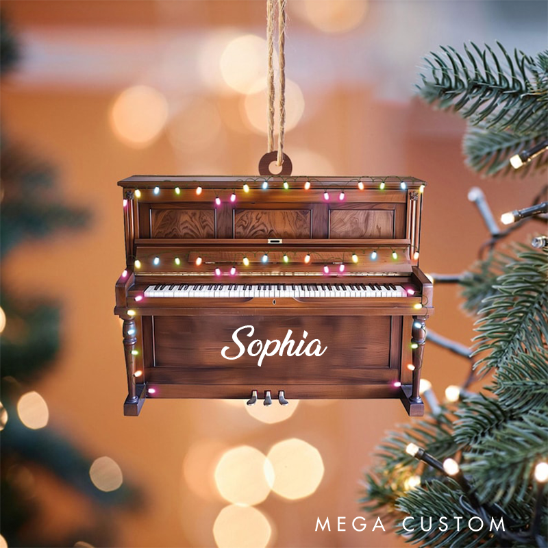Personalized Piano Ornament and Music Christmas Ornament and Piano Lovers Ornament Gift and Musician Ornament Gift and Gift for Piano Lover