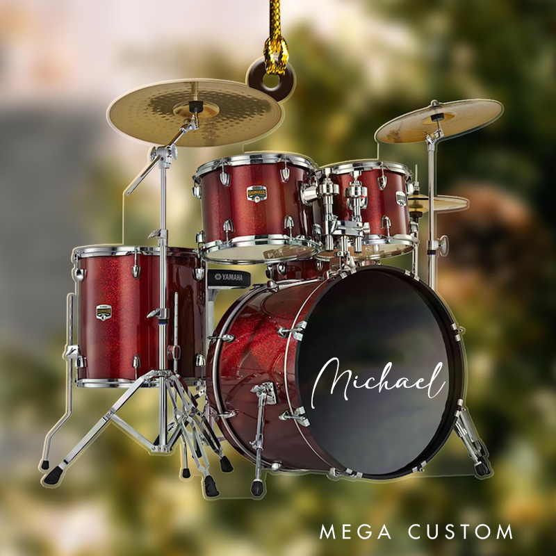 Personalized Drum Xmas Ornament and Gifts for Drummer and Custom Ornaments Gift for Drum Lovers