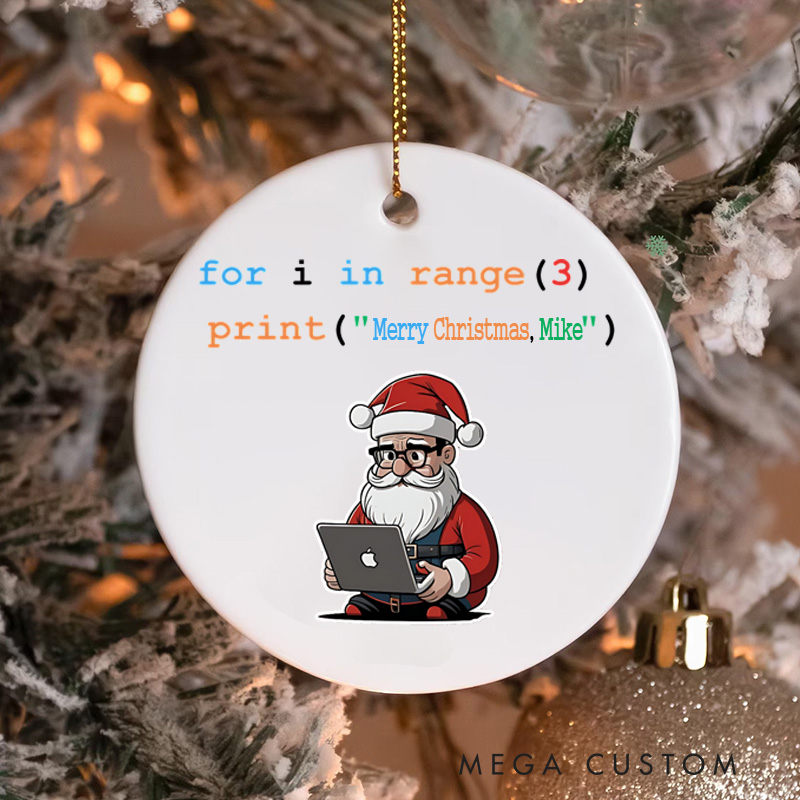 Personalized Code like Santa Christmas Ornament Computer Programmer Technology Lovers Christmas Ornament Gift for Geek Nerd