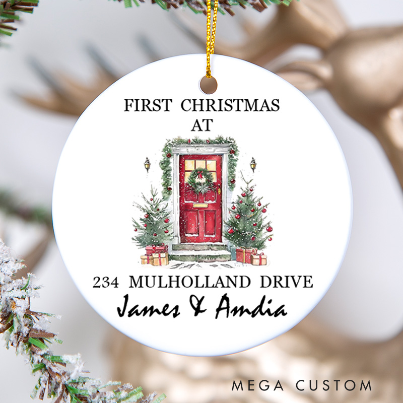 Personalized First Christmas at New Home Ceramic Ornament Holiday Keepsake Gift for Couples Christmas Tree Décor New Home Ornament 2025