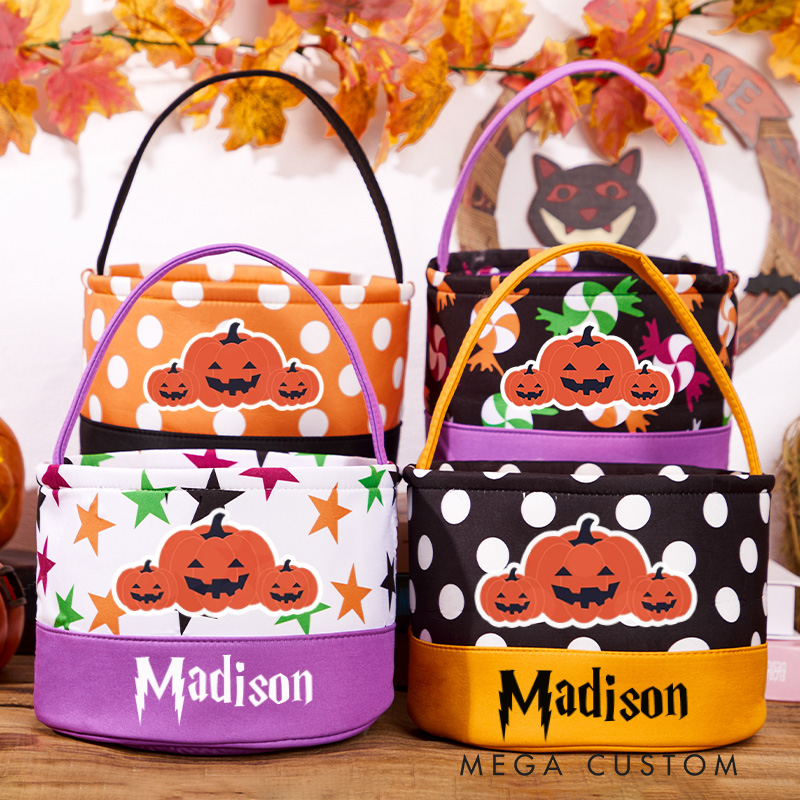 Personalized Halloween Treat Bag with Name Halloween Basket for Boys and Girls Halloween Gift