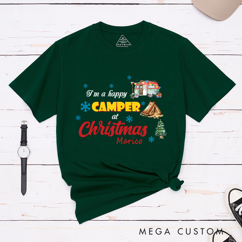 Personalized Christmas Camping T-Shirt Hiking Adventure Lover Shirt for Outdoors Christmas Gift 