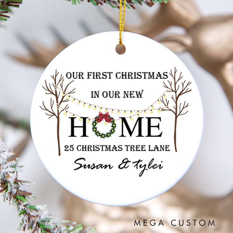 Personalized First Christmas In Our New Home Ornament 2025 New Home Ornament New Home Tree Decor Couples Gift