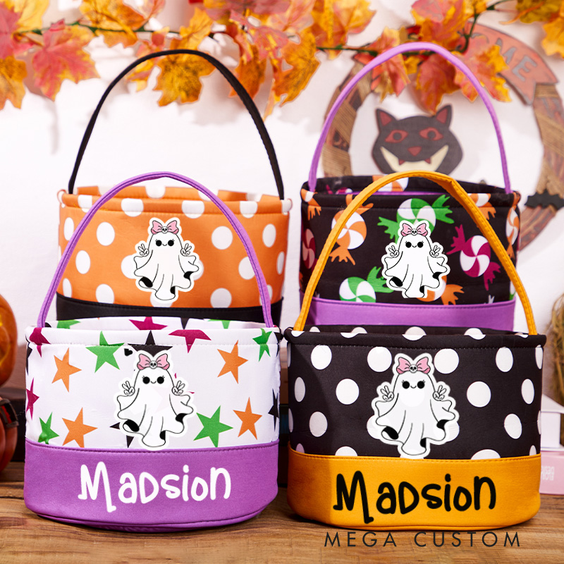 Personalized Halloween Bucket Kids Halloween Gift Halloween Party Decor
