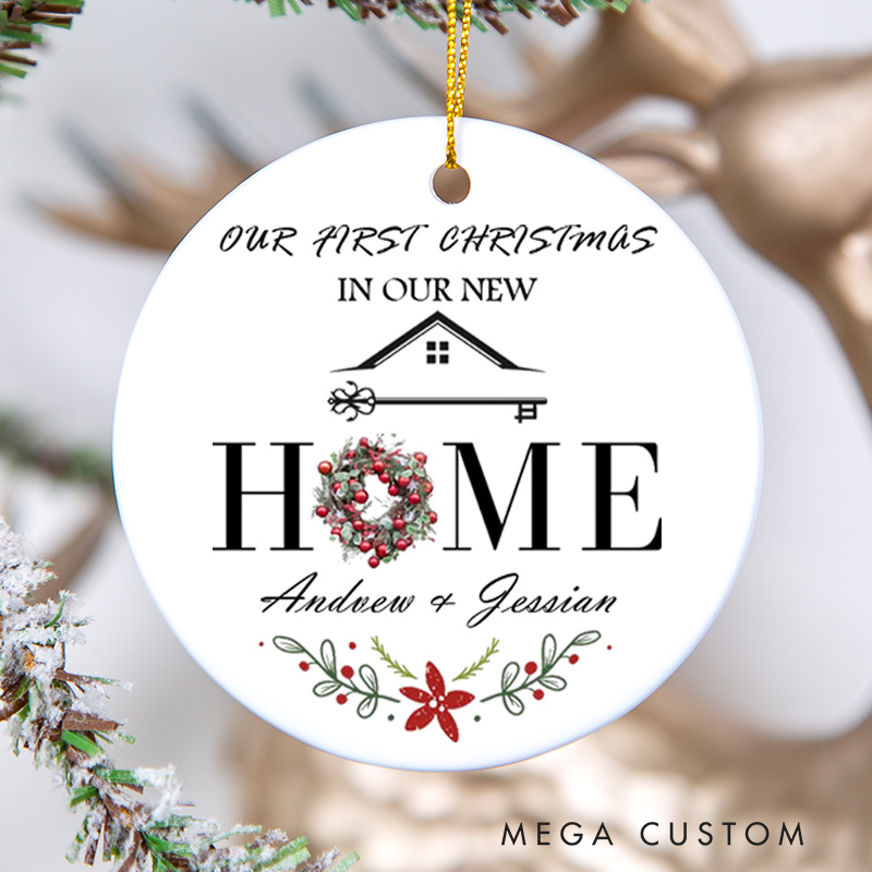 Personalized Our First Christmas in Our New Home Ornament 2025 Christmas Ornament Holiday Keepsake Gift for Couples Christmas Tree Decoration