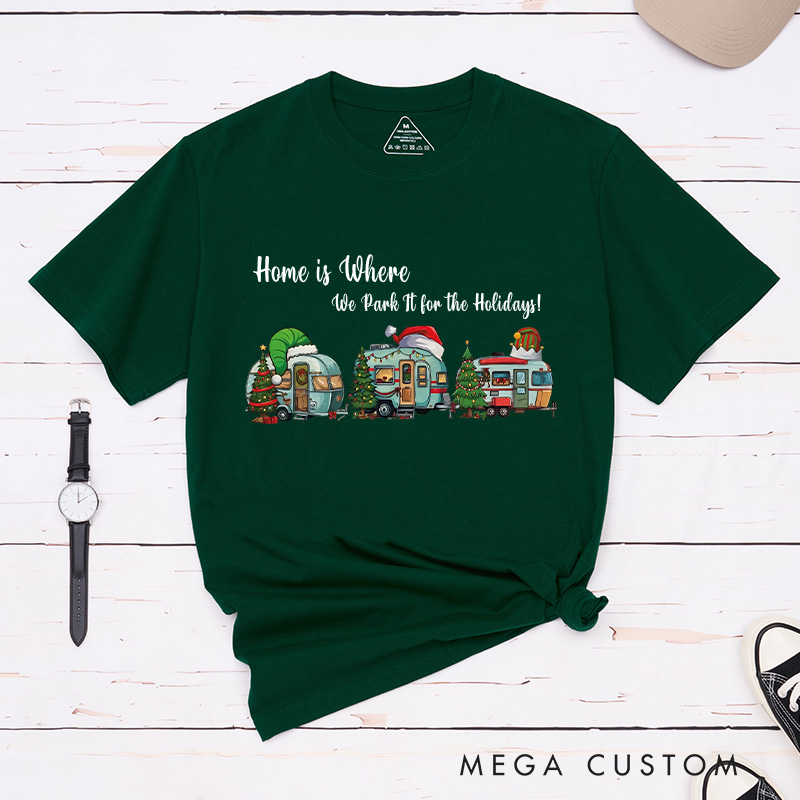 Personalized Holiday Cheer T-Shirt Camping Christmas Shirt Christmas Gift for Hiking Outdoors Lover