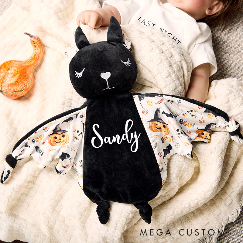 Personalized Cute Bat with Festive Patterns Cozy Baby Gift Animal Blanket
