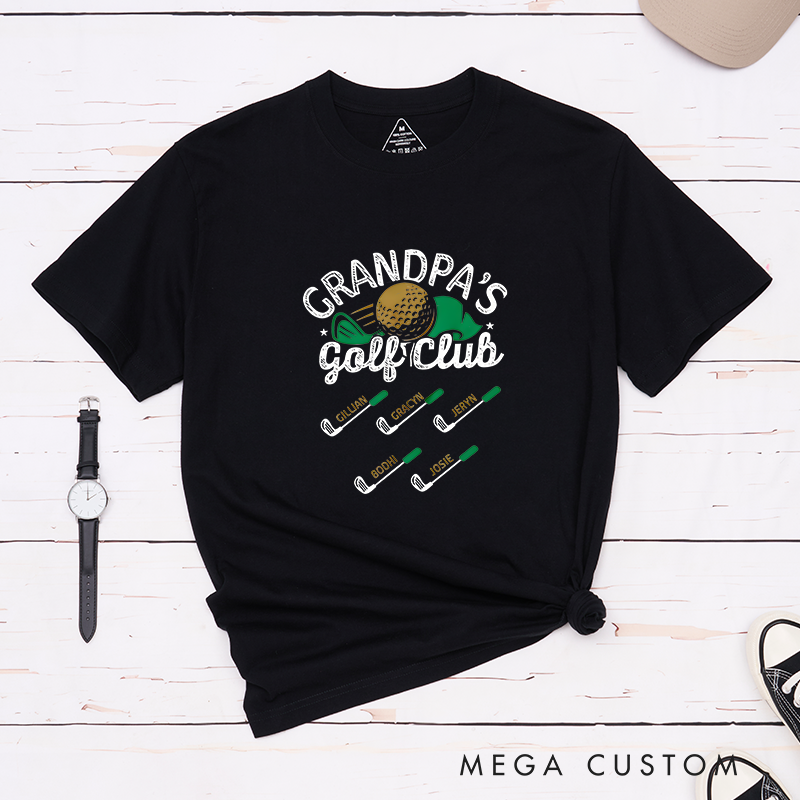 Personalized Golf Club T-Shirt Add Your Kids’ Names Perfect Gift for Golf Enthusiast Parents