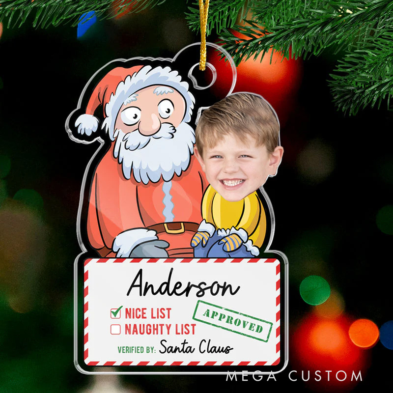 Personalized Photo Baby Santa's Nice List Christmas Gift For Kids