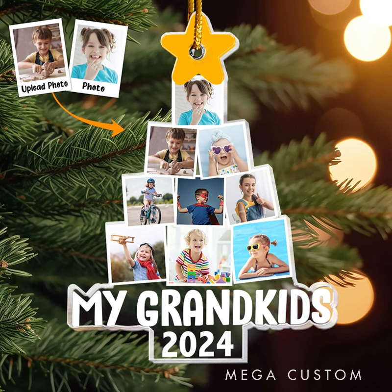 Personalized Photo My Grandkids Christmas Tree Christmas Gift for Kids