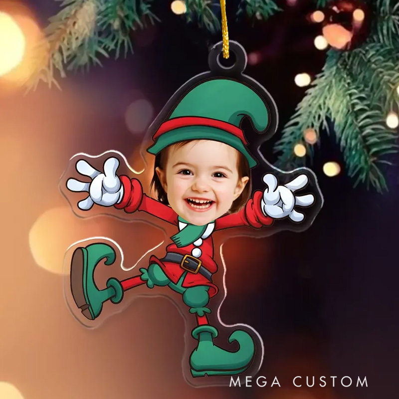 Personalized Christmas Elf Santa Claus Christmas Ornament Kids Gift Christmas Gift for Kids
