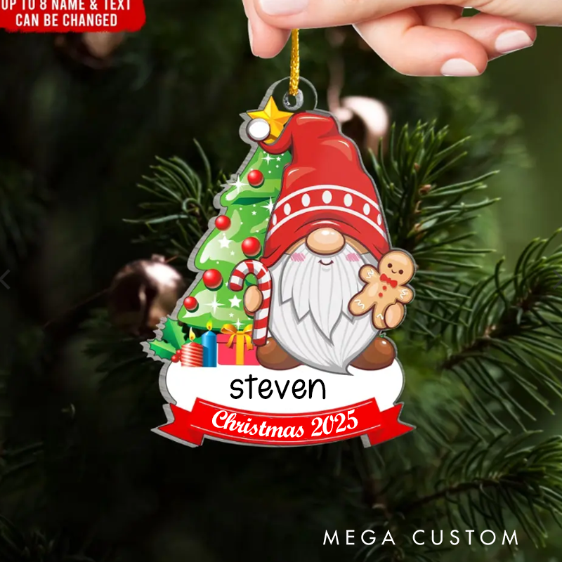 Personalized Gnomes Ornament Family Christmas Ornaments and Personalized Gnome Ornament for Christmas Tree Decor