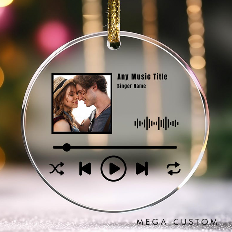 Personalized Song Ornament and Personalized Photo Ornament and Couple Song and Photo Ornament