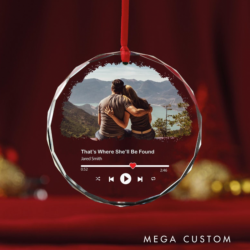 Personalized Song Plaque Ornament Album Photo Minimalist Home Decor Custom Valentines Day Gift Christmas Gifts