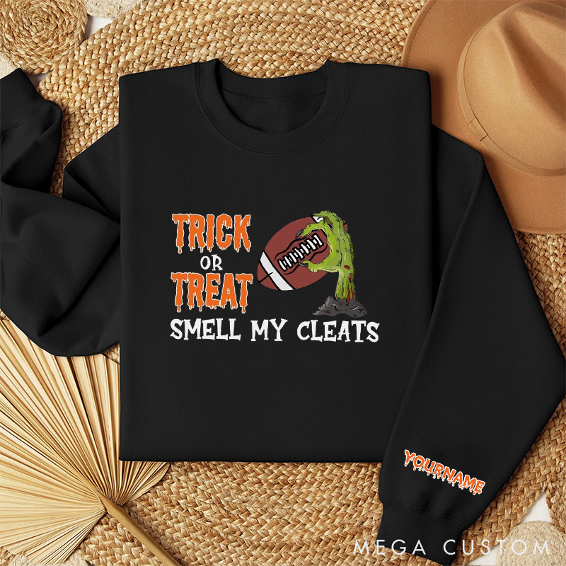 [Copy]Personalized American Football Sweatshirt with Custom Text for Spooky Season Meets Game Day