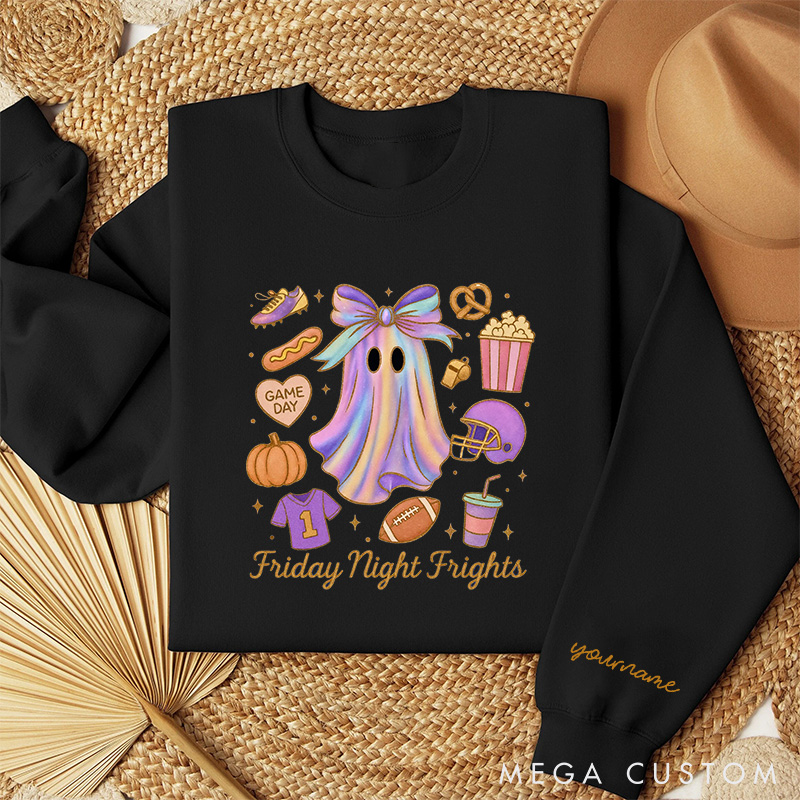 [Copy]Personalized American Football Sweatshirt with Custom Name for Trick, Treat, and Game Day Fun