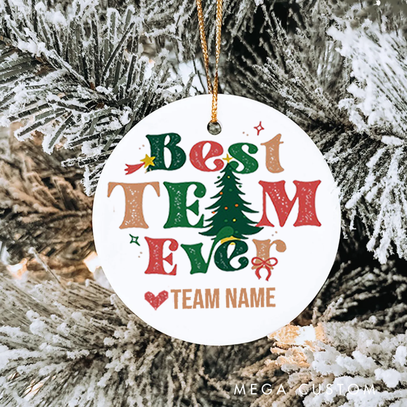 Personalized Office Worker Christmas Ornament Best Team Ever with Christmas Elements Ornament Appreciation Gift for Coworkers
