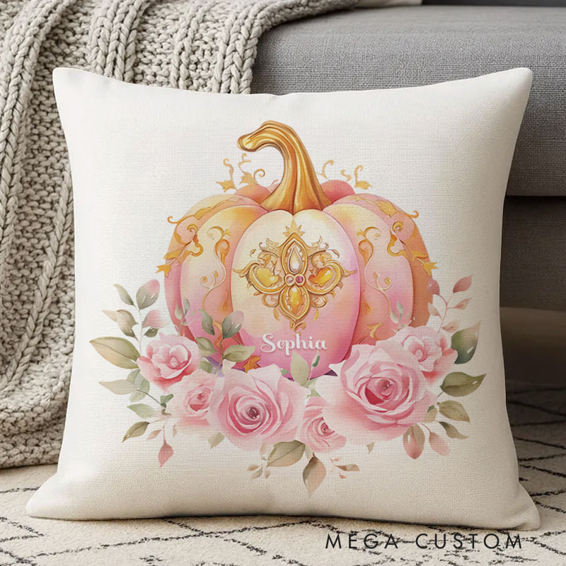 Personalized Cute Angel Pumpkin Halloween Pillows for Sweet Seasonal Charm