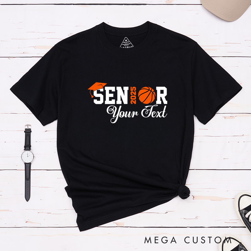 Personalized Basketball T-shirt for Senior 2025 – Celebrate Graduation with Custom Text and Style