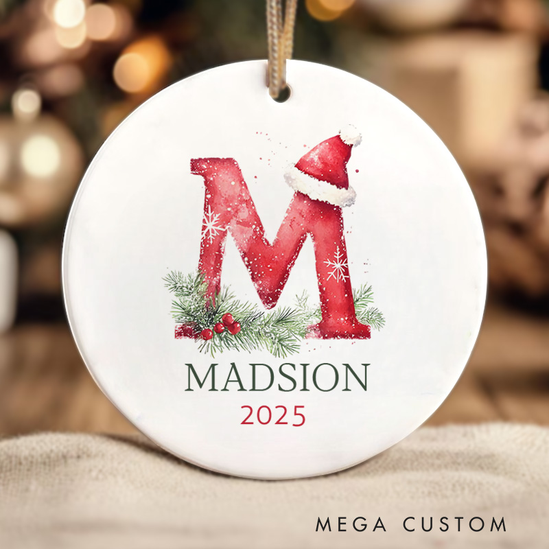 Personalized Letter Name Ornament Xmas Gift 