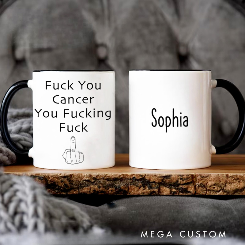 Personalized Bold Cancer Survivor Statement Mug with Motivational and Empowering Quote for Fighters Mugs