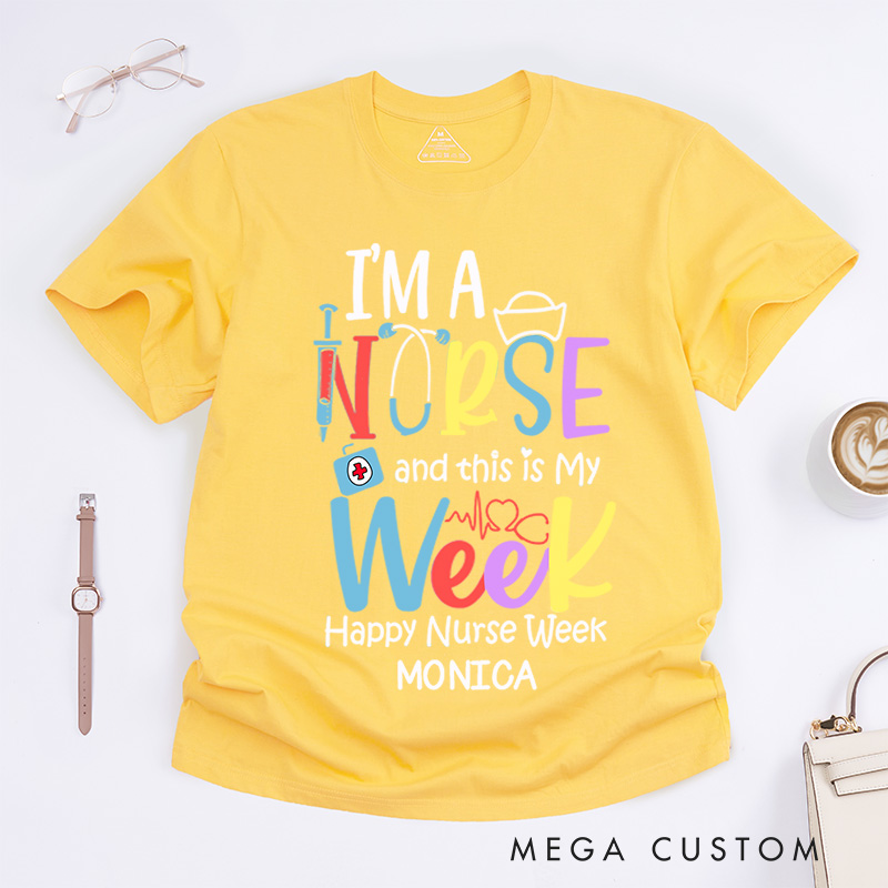 Personalized Nurse T-Shirts Happy Nurse Week Celebration Fashion Design T-Shirts