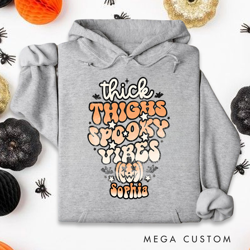 Personalized Playful and Spooky Vibes Typography for Cool Casual Hoodies