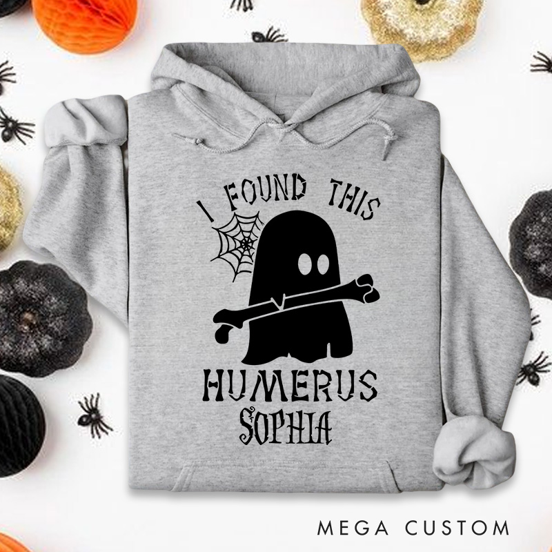 Personalized Humorous Ghost with Bone Pun for Lighthearted and Witty Hoodies