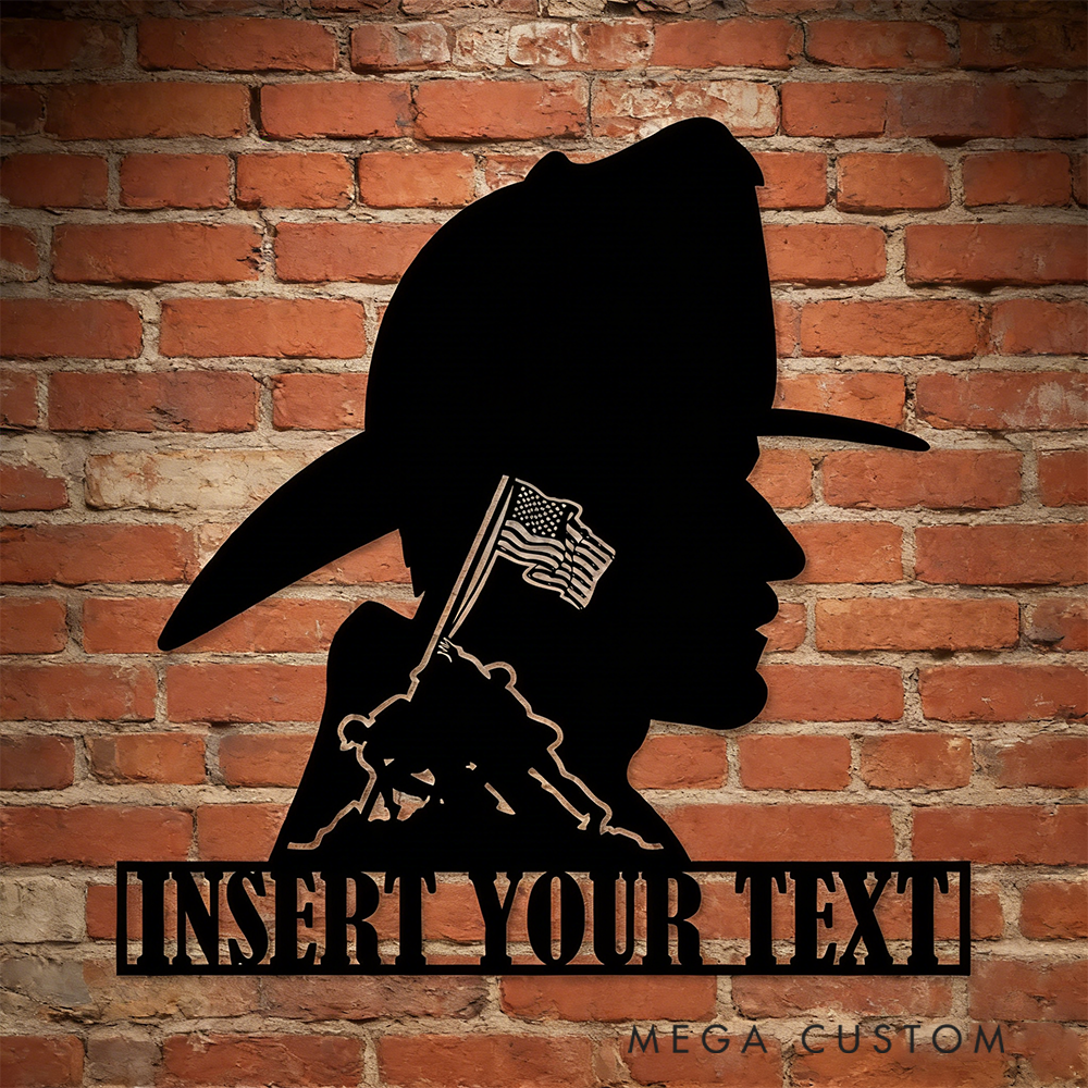 Personalized Firefighter Wall Art Gift Custom Metal Silhouette Design Gift
