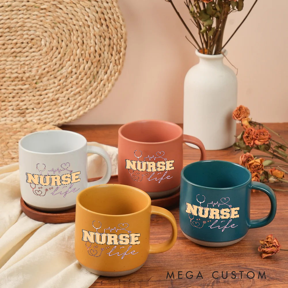Personalized Nurse Two-Tone Ceramic Mug Gift Custom Name and Nurse Life Design Mugs Gift