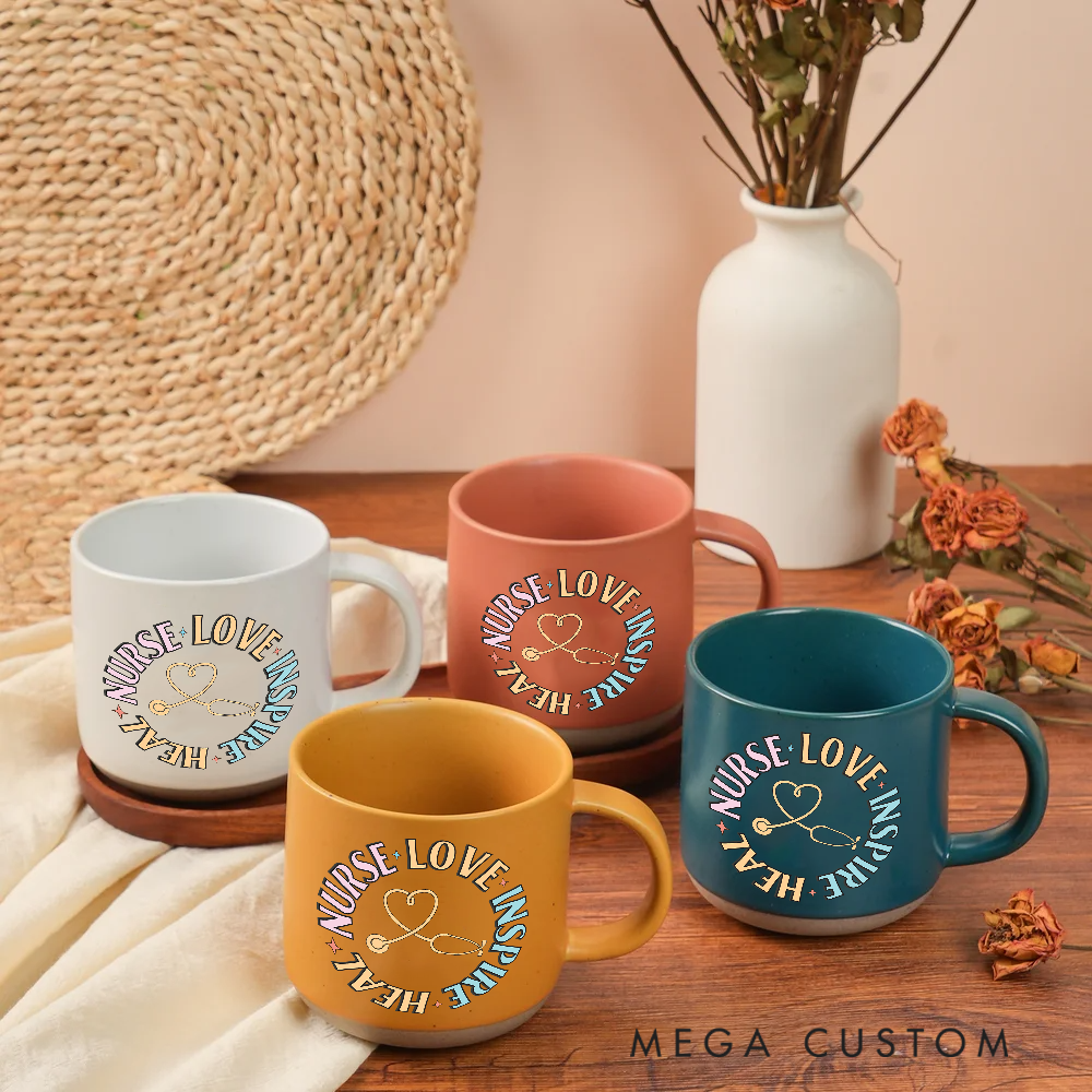 Personalized Nurse Two Tone Ceramic Mug Gift Custom Name and Inspirational Design Mugs Gift