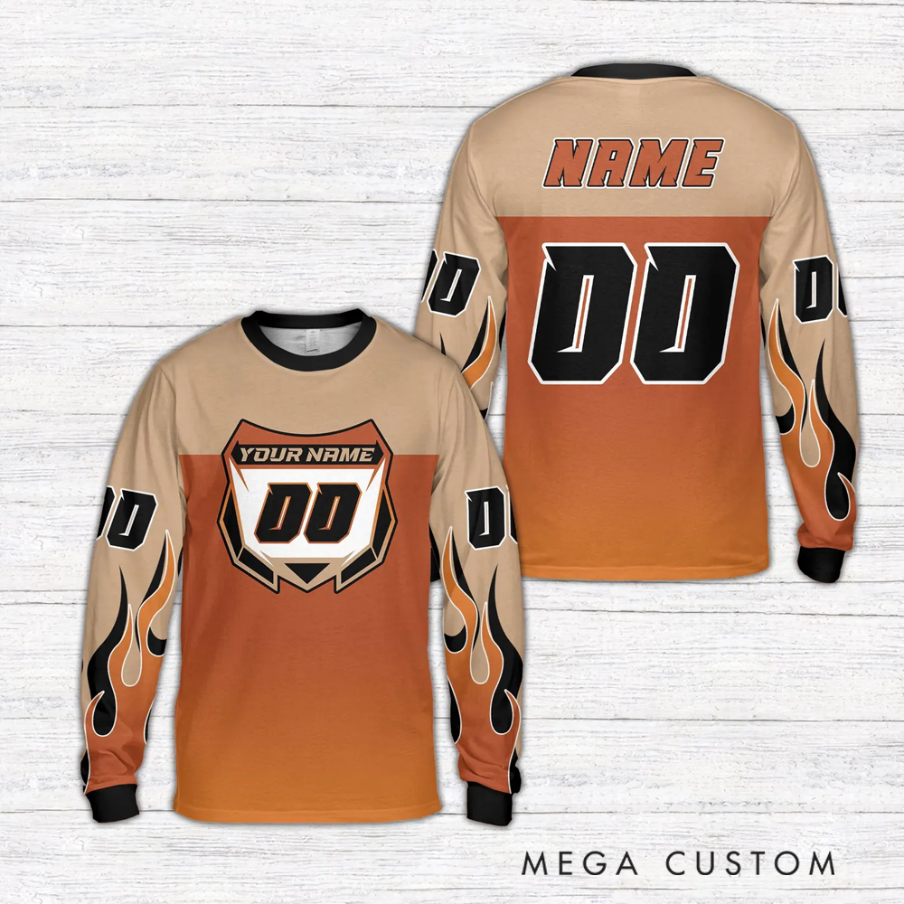 Personalized Motocross Racing Jersey Personalized Off-Road Mesh Knit Shirt for Riders Gift