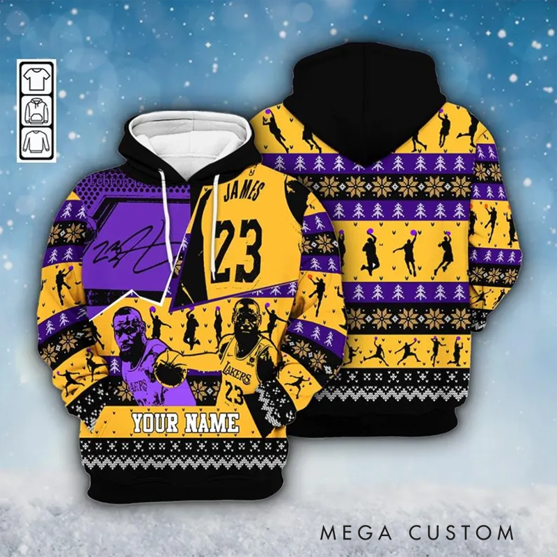 Personalized Basketball Hoodie with Custom Name and Iconic Player Design