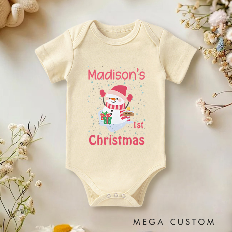 Personalized Baby’s First Christmas Gift Baby Onesie Perfect for Celebrating a Baby’s Special Holiday Season Baby Onesie