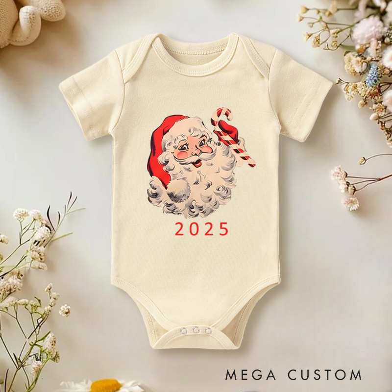 Personalized Santa Claus Baby Onesie Perfect for Adding Joy and Whimsy to Holiday Celebrations Baby Onesie