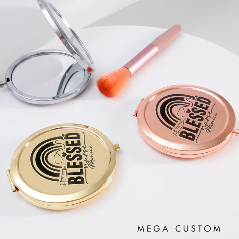 Personalized Nurse Compact Mirror Engraved Compact Mirror Pocket Mirror For Her Nurse Appreciation Gift 