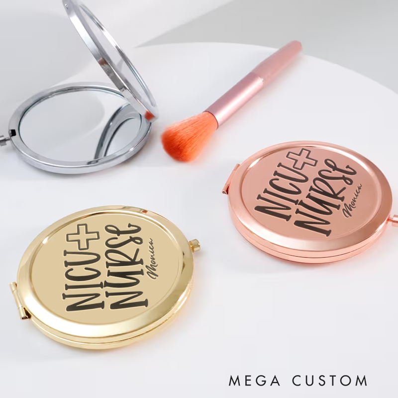 Personalized Nurse Compact Mirror Engraved Compact Mirror Pocket Mirror For Her Nurse Appreciation Gift 